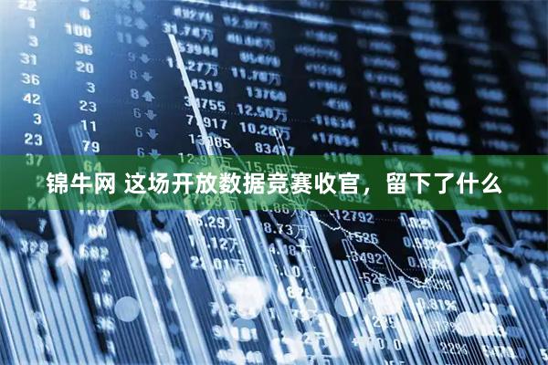 锦牛网 这场开放数据竞赛收官，留下了什么